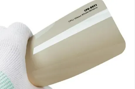 Muestra de película Gloss Khaki Milano, código TPU-6021